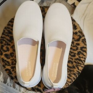 White Stretch Fit Slip On SKETCHERS